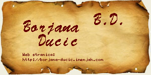 Borjana Dučić vizit kartica